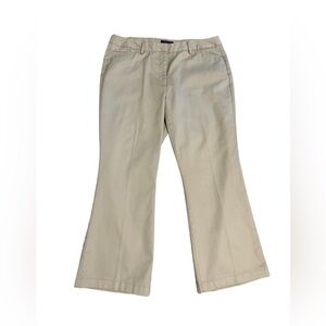 Lands End Chino Khaki Straight Leg Cotton Pants Size 14